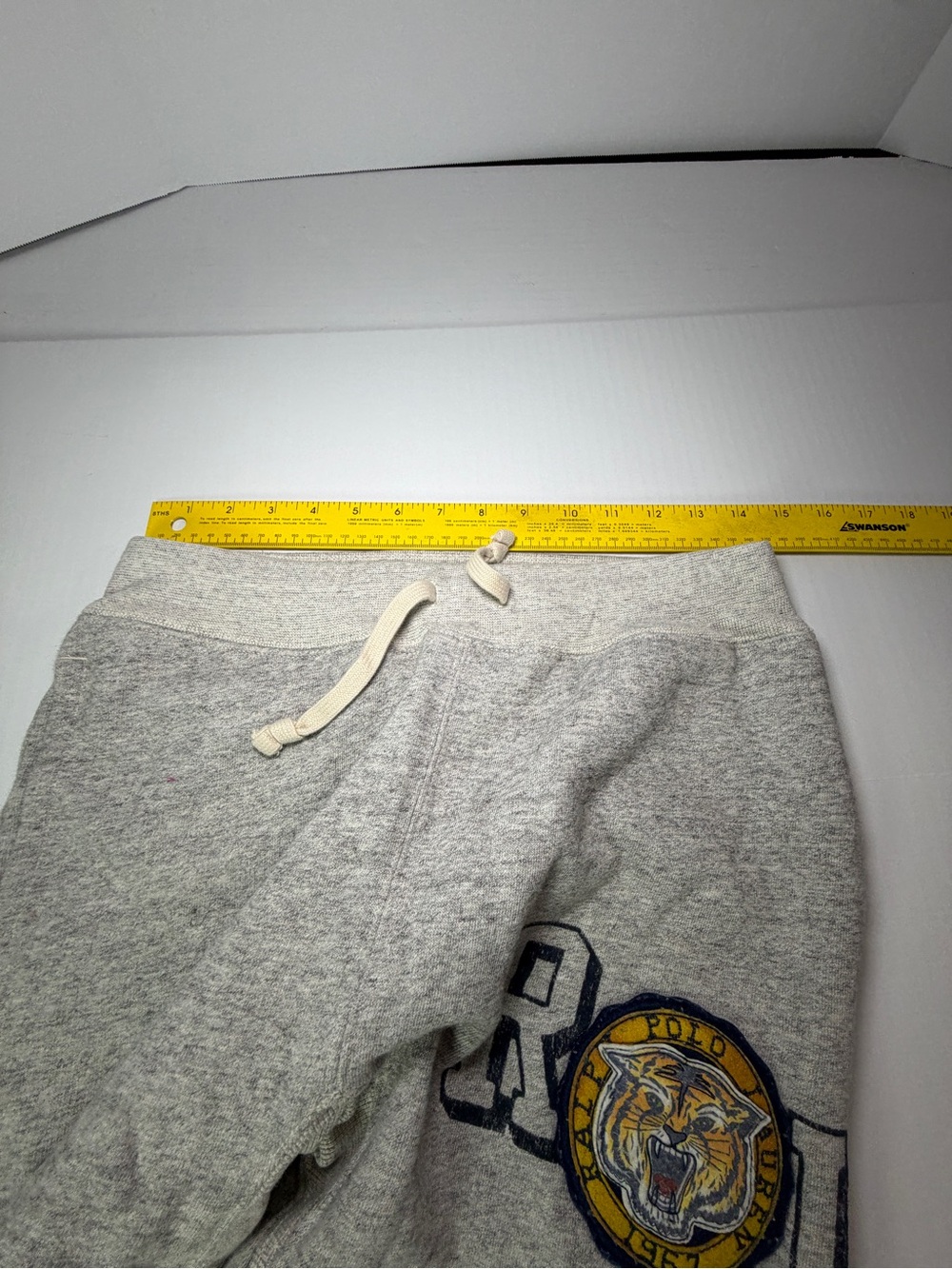 Polo by Ralph Lauren Light Gray Sweatpants with Tiger Crest fit women’s m-l - Picture 7 of 8
